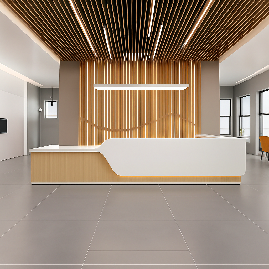 Reception Counter Contemporary Design Easy Clean Finish – Panfae Office ...